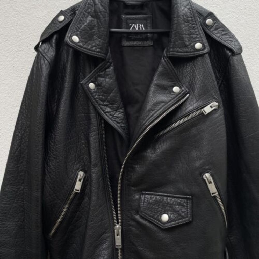 Zara Heavyweight Limited Edition Real Buffalo Leather Jacket XL